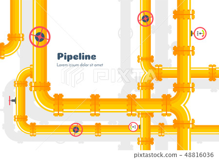 Pipeline industrial background with gas pipes  48816036