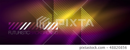 Shiny glowing lights neon color design background 48820856