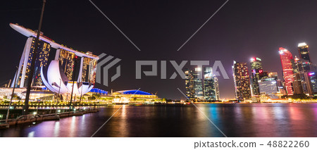 新加坡濱海灣夜景寬 新加坡濱海灣夜景寬 48822260