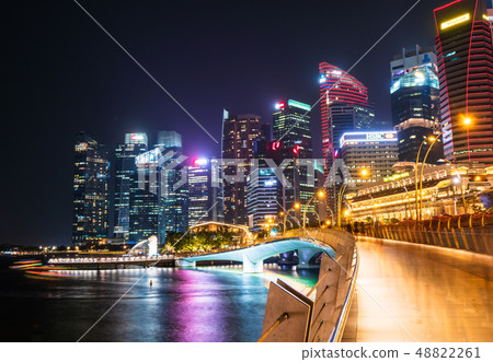 新加坡濱海灣夜景 新加坡濱海灣夜景 48822261