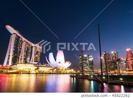 新加坡濱海灣夜景 新加坡濱海灣夜景 48822262
