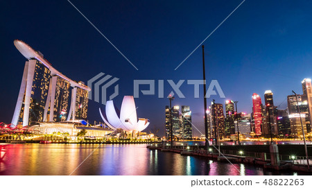 Singapore Marina Bay Night view Singapore Marina Bay Night view 48822263