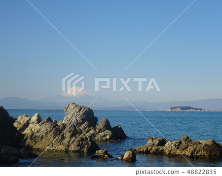 Mount Fuji and Enoshima B from Morito Beach Mount Fuji and Enoshima B from Morito Beach 48822835