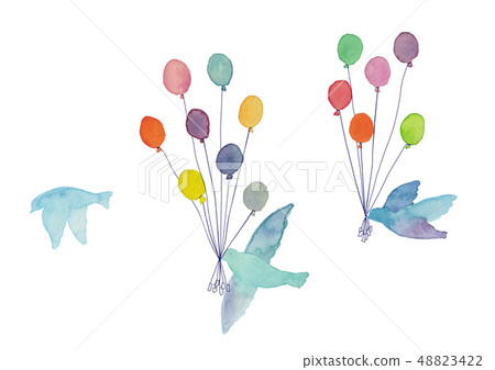 Fusen和Tori水彩畫 48823422