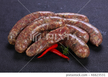 Raw lamb sausages Raw lamb sausages 48823531