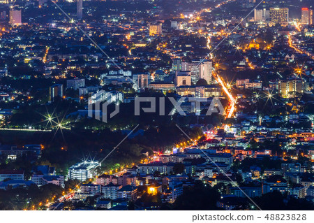 View cityscape over the city center of Chiang View cityscape over the city center of Chiang 48823828