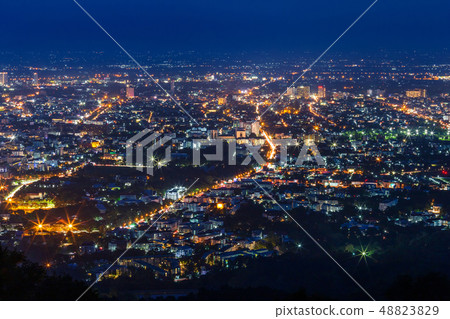 View cityscape over the city center of Chiang View cityscape over the city center of Chiang 48823829