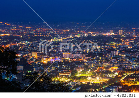View cityscape over the city center of Chiang View cityscape over the city center of Chiang 48823831