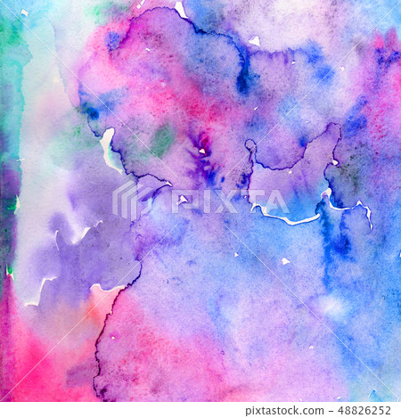 Abstract watercolor paper splash shapes isolated drawing. Illustration aquarelle for background. 48826252