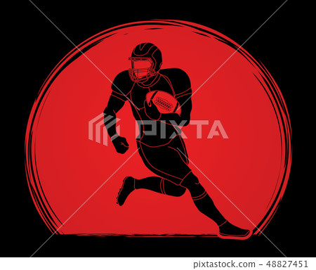 American football player action graphic vector. American football player action graphic vector. 48827451
