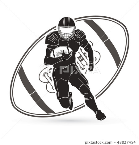 American football player action graphic vector. 48827454