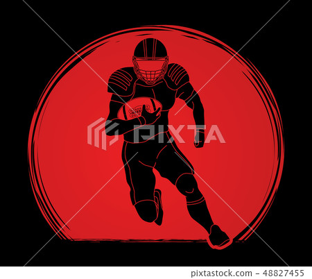 American football player action graphic vector. American football player action graphic vector. 48827455