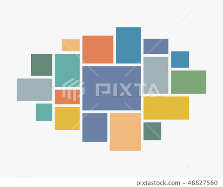 Vector collage eighteen frames, photos or parts. 48827560