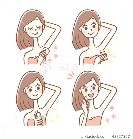 Armpit Sweat Care Woman Set - Stock Illustration [48827567] - PIXTA