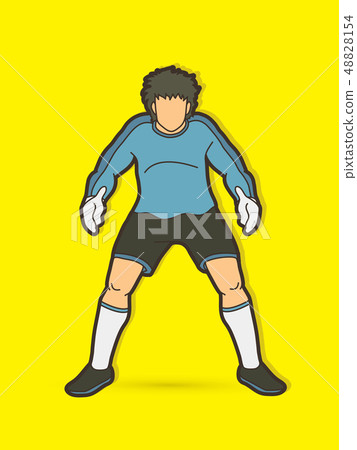 Goalkeeper standing action, Soccer player vector Goalkeeper standing action, Soccer player vector 48828154