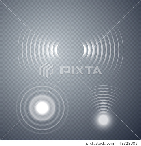 Set of glowing sonar waves. Vector illustration 48828305