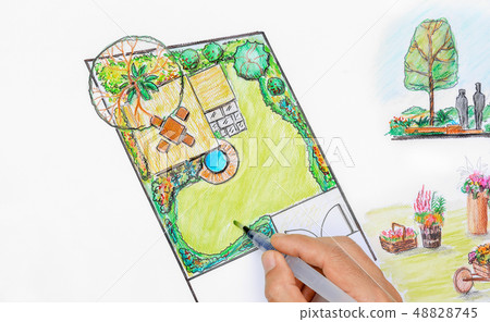 Landscape architect design for a backyard plan Landscape architect design for a backyard plan 48828745