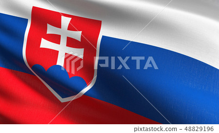 Slovakia national flag blowing in the wind Slovakia national flag blowing in the wind 48829196