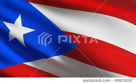 Puerto Rico national flag blowing in the wind 48829197