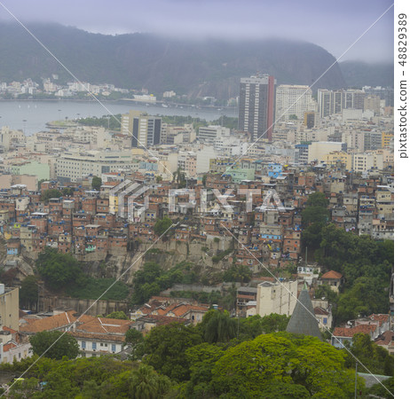 Rio de Janeiro downtown and favela Rio de Janeiro downtown and favela 48829389