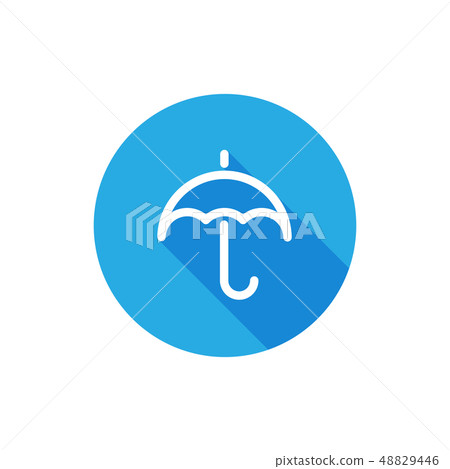 Light weather flat umbrella icon set long shadow - Stock Illustration ...