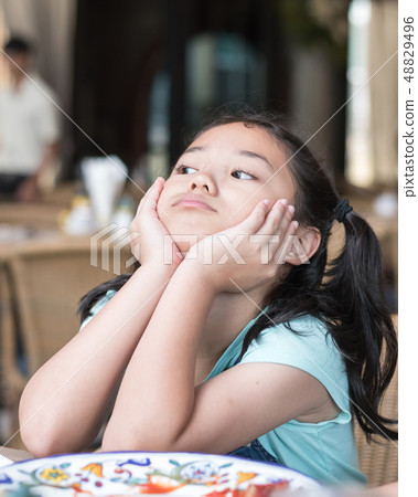 Child with multritional eating disorder concept 48829496