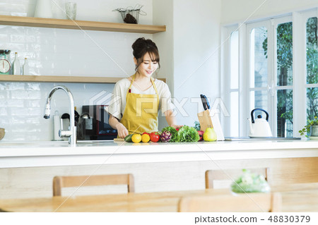 Kitchen Female housewife housework lifestyle cuisine Kitchen Female housewife housework lifestyle cuisine 48830379