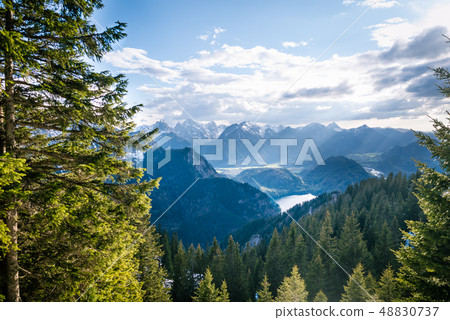 Scenic landscape overlooking the mountains Scenic landscape overlooking the mountains 48830737
