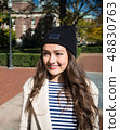 Beautiful young woman near Columbia University 48830763