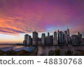 City downtown on background of amazing sunset 48830768