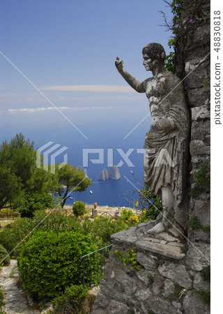 View of Capri Island from Mount Solaro, Italy 48830818