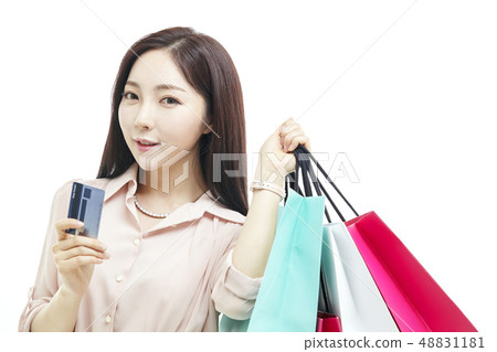 卡,信用卡,購物,購物者冬青,商界女強人,年輕的女人 卡,信用卡,購物,購物者冬青,商界女強人,年輕的女人 48831181