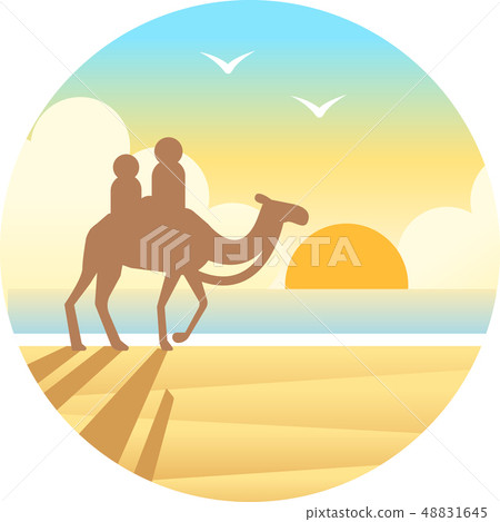 Cable beach gradient illustration Cable beach gradient illustration 48831645
