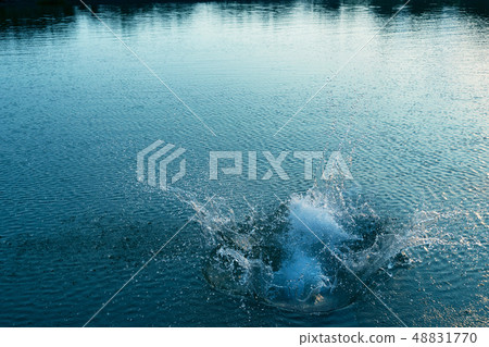 motion splash water in the summer blue lake nature motion splash water in the summer blue lake nature 48831770