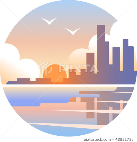 Gold coast gradient illustration 48831783