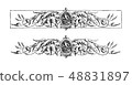 Antique ornament (decorative ruling of small bird) 48831897