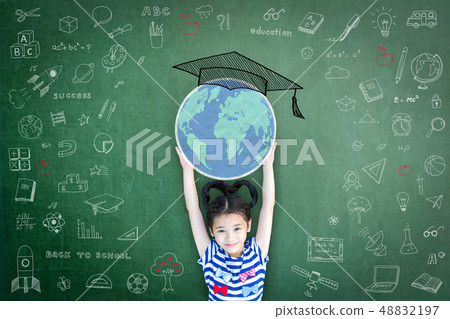 Children education concept with kid and graduation 48832197