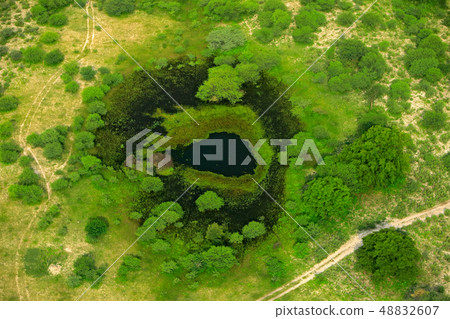 Aerial landscape in Okavango delta, Botswana 48832607