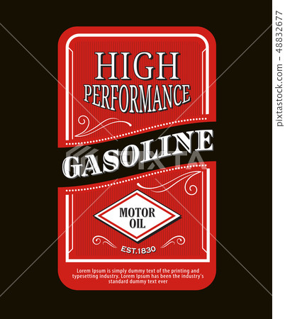 Vintage label gasoline sign retro vector 48832677