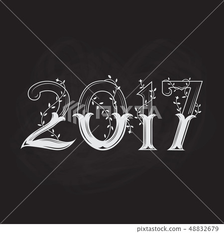 2017 vintage hand drawn numbers / Happy New Year 2017 vintage hand drawn numbers / Happy New Year 48832679