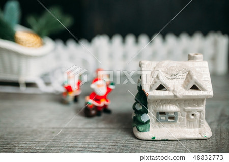 Toy Santa Claus. Christmas background Toy Santa Claus. Christmas background 48832773