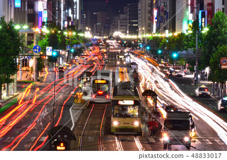 廣島電鐵城市景觀夜胡鎮 廣島電鐵城市景觀夜胡鎮 48833017