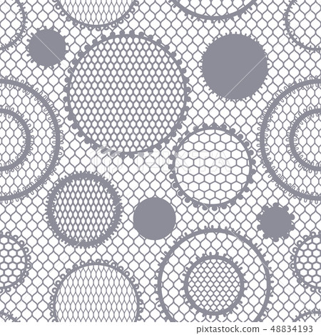 Seamless lace pattern with circles. Vintage textile. Seamless lace pattern with circles. Vintage textile. 48834193