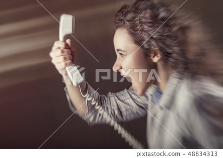 Girl with a phone 48834313