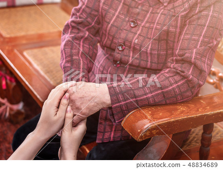 Elderly care granddaughter girl lifestyle mother care day care old woman healthcare 48834689