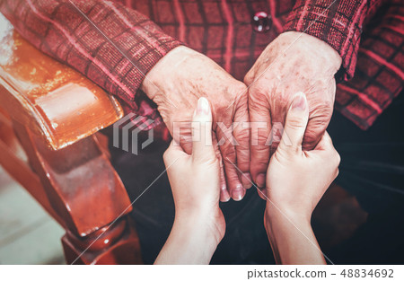 Elderly care granddaughter girl lifestyle mother care day care old woman healthcare 48834692