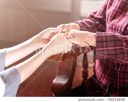 Elderly care granddaughter girl lifestyle mother care day care old woman healthcare 48834696