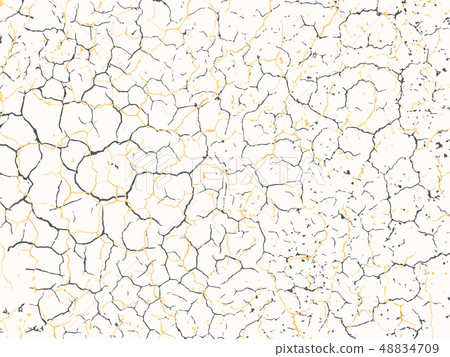 Vector gold chic texture. Patina scratch golden distress grunge background. Gold distressed effect. 48834709