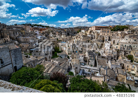 Sunny summer day street view of Matera, Italy Sunny summer day street view of Matera, Italy 48835198