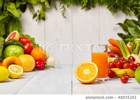 Various Freshly Vegetable Juices for Detox 48835201